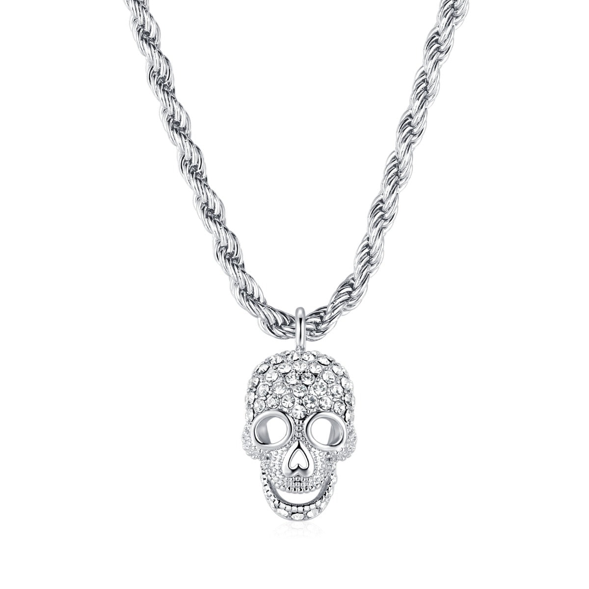 Cordell Skull Necklace - White