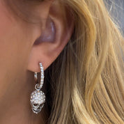 Glam Skull Hoop Small - White