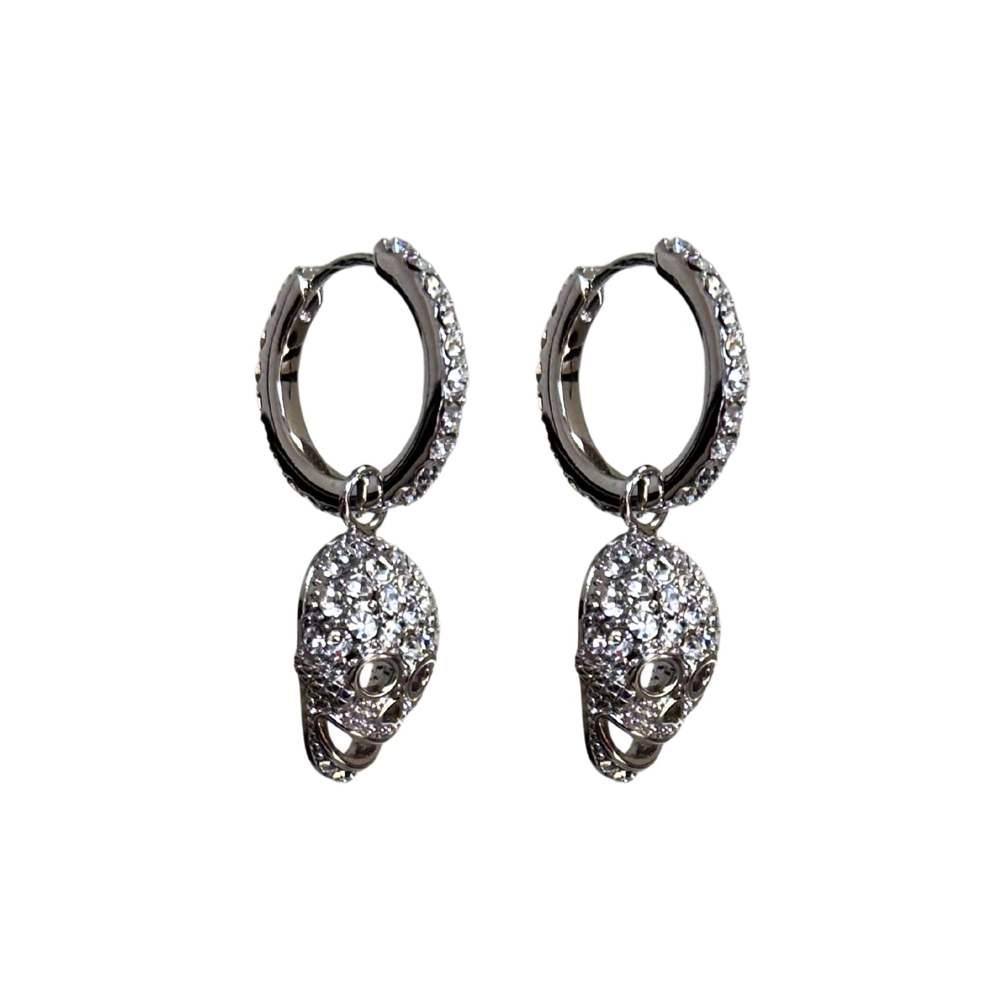 Glam Skull Hoop Small - White