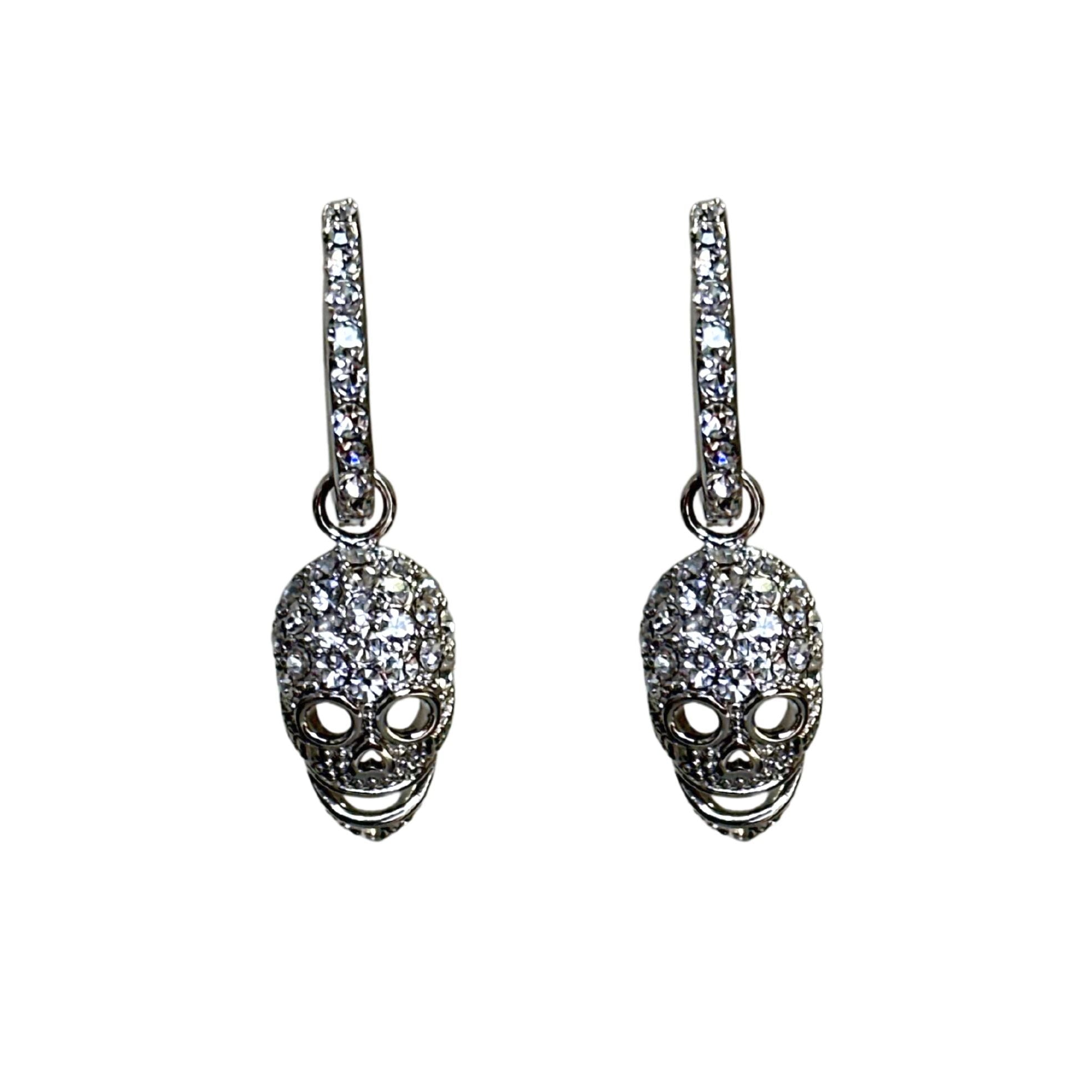 Glam Skull Hoop Small - White