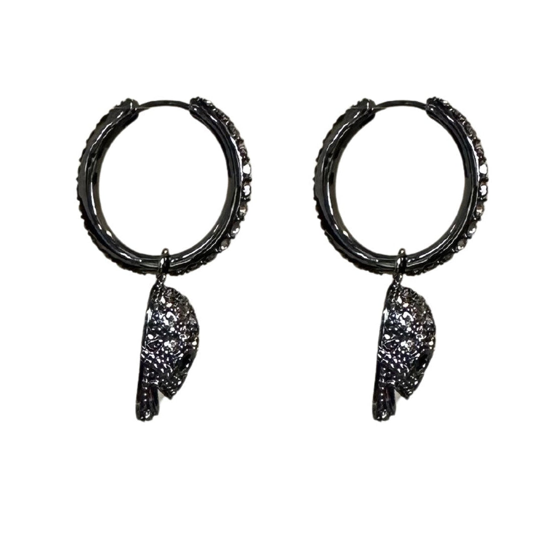 Glam Skull Hoop Medium - Gun