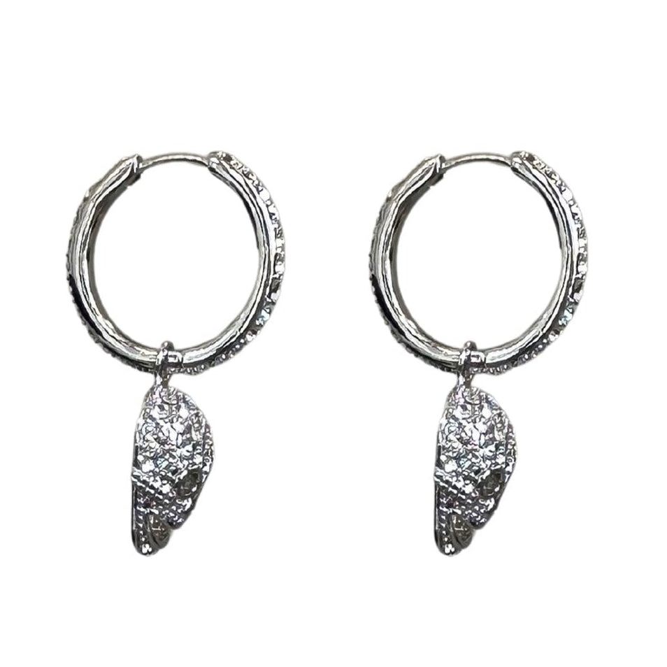 Glam Skull Hoop Medium - White