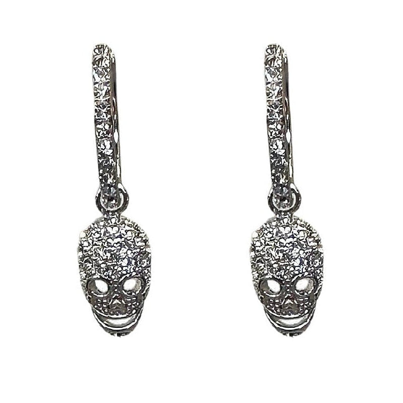 Glam Skull Hoop Medium - White