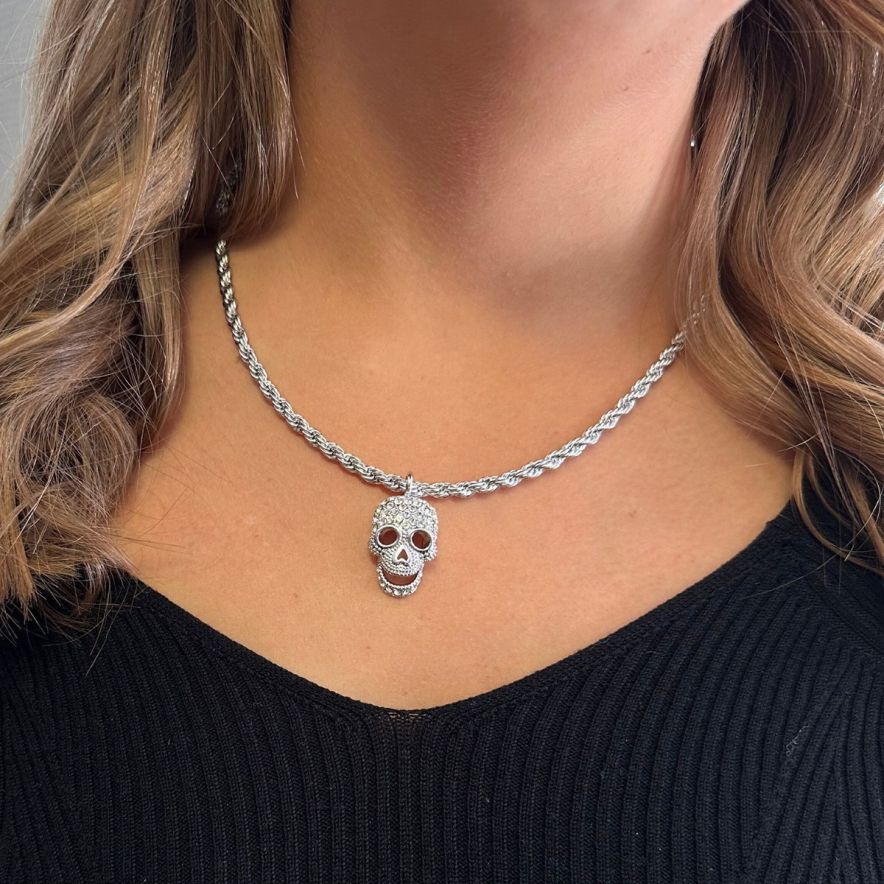 Cordell Skull Necklace-Whiteproduktbild #3