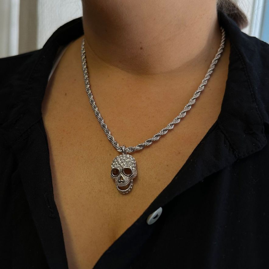 Cordell Skull Necklace-Whiteproduktbild #5