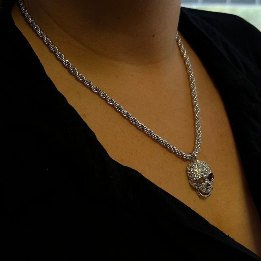 Cordell Skull Necklace-Whiteproduktbild #6