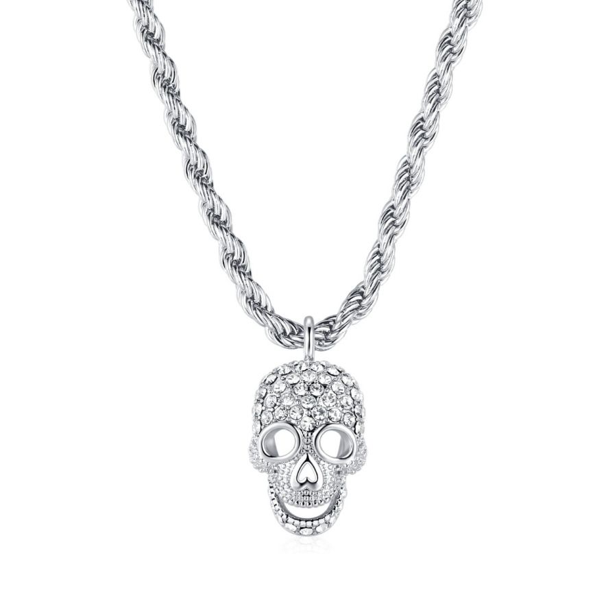 Cordell Skull Necklace-Whiteproduktbild #1