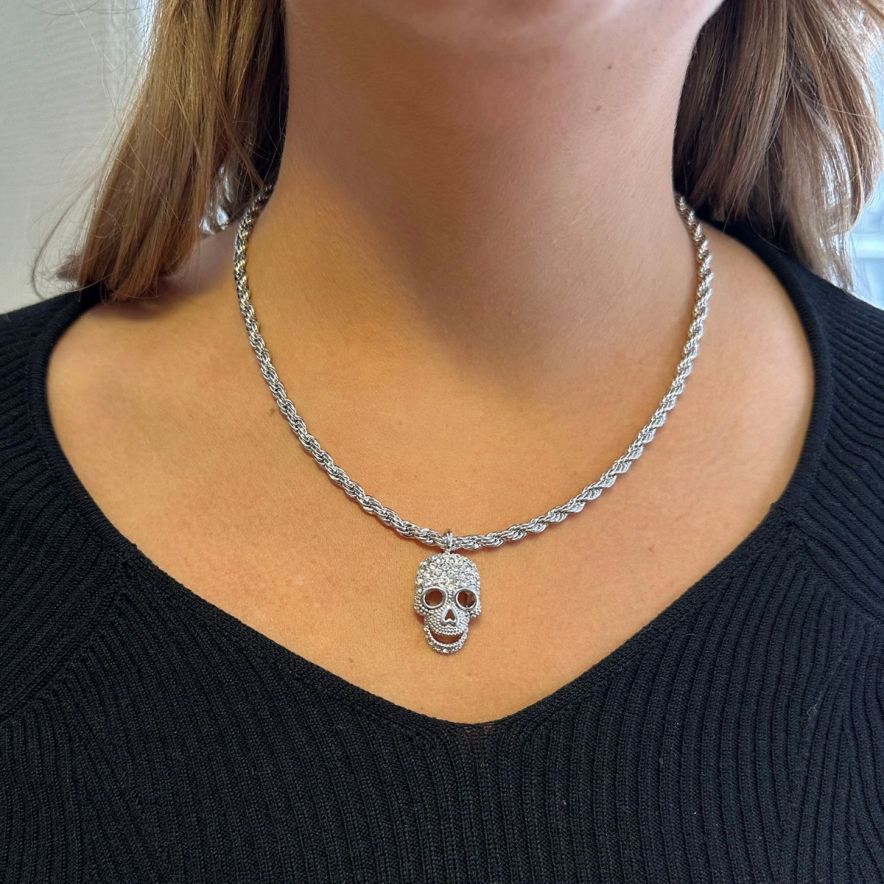 Cordell Skull Necklace-Whiteproduktbild #2