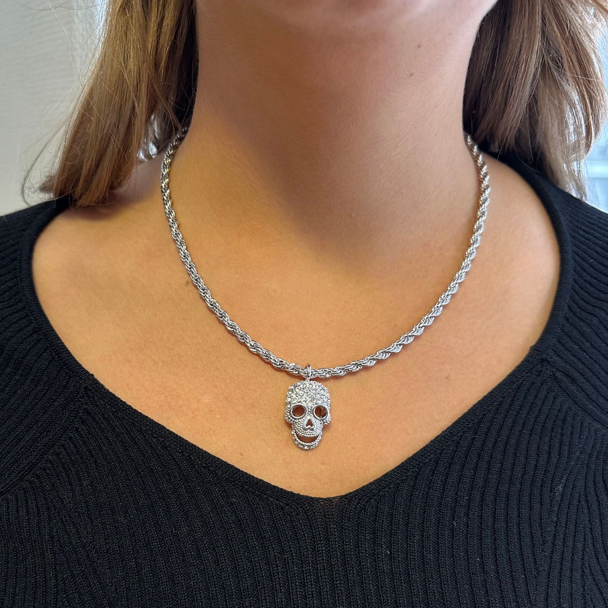 Cordell Skull Necklace-Whiteproduktzoombild #2