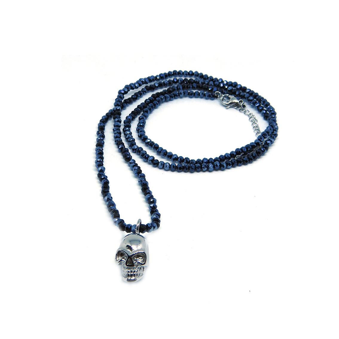 Glass bead skull - S110900white/blueproduktzoombild #1